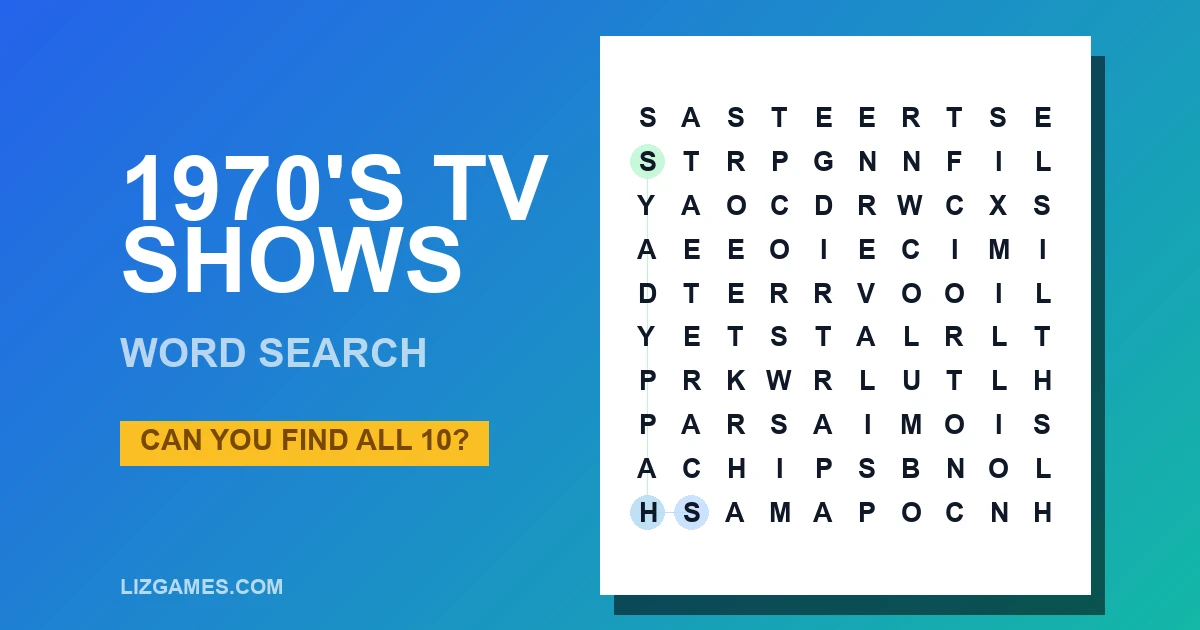 1970's TV Shows Word Search