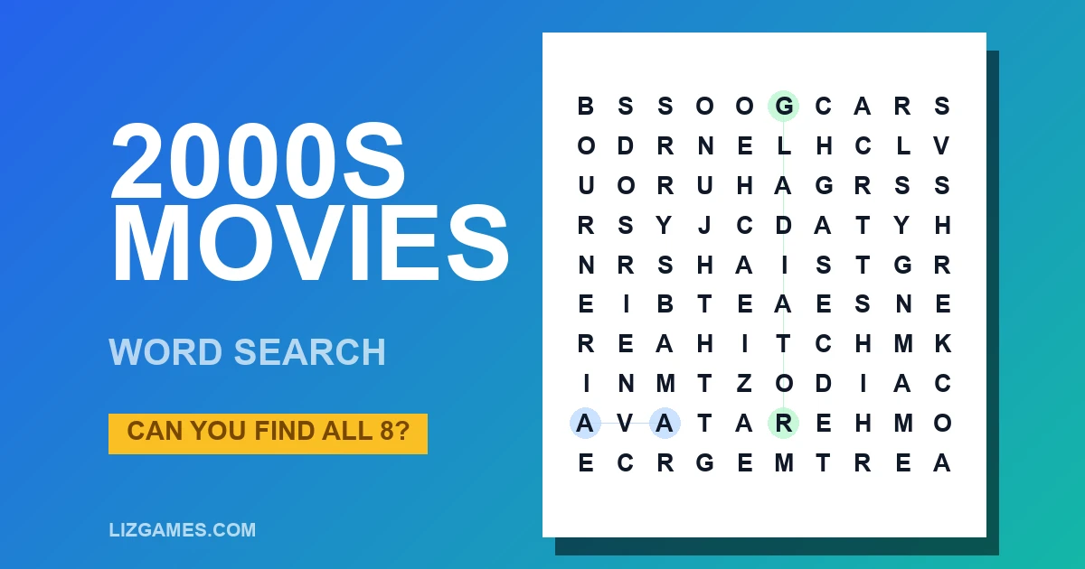 2000s Movies Word Search