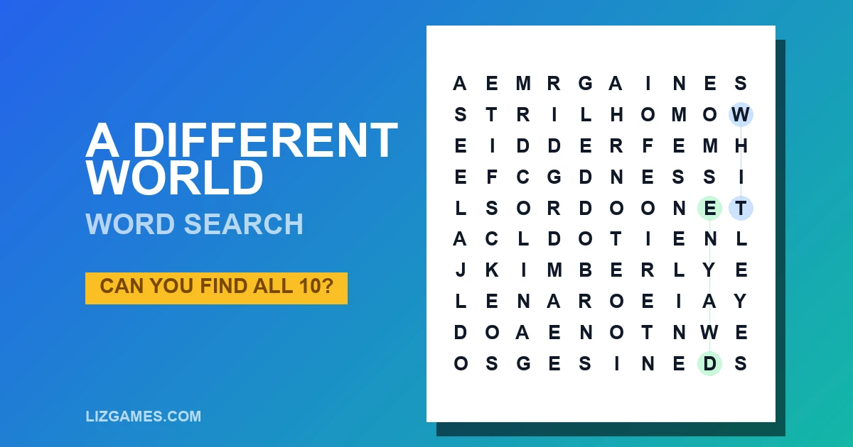 A Different World Word Search