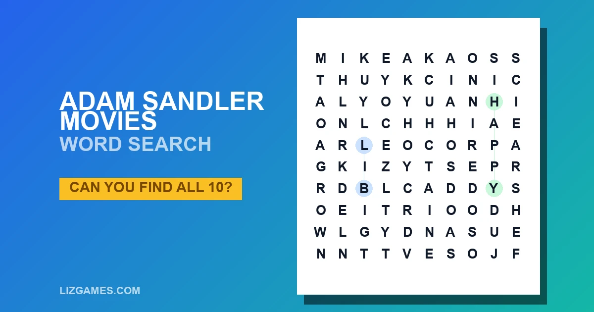Adam Sandler Movies Word Search