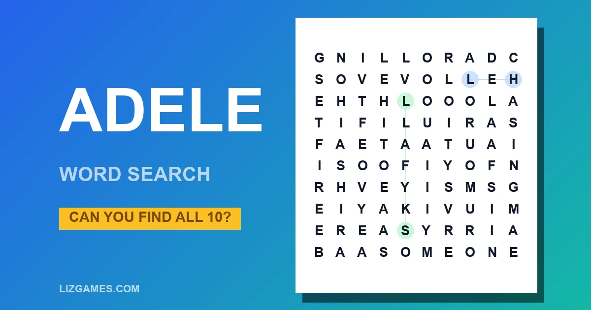 Adele Word Search