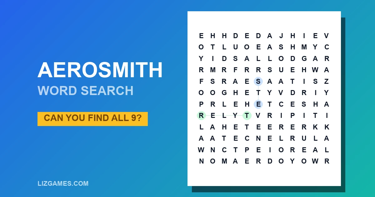 Aerosmith Word Search