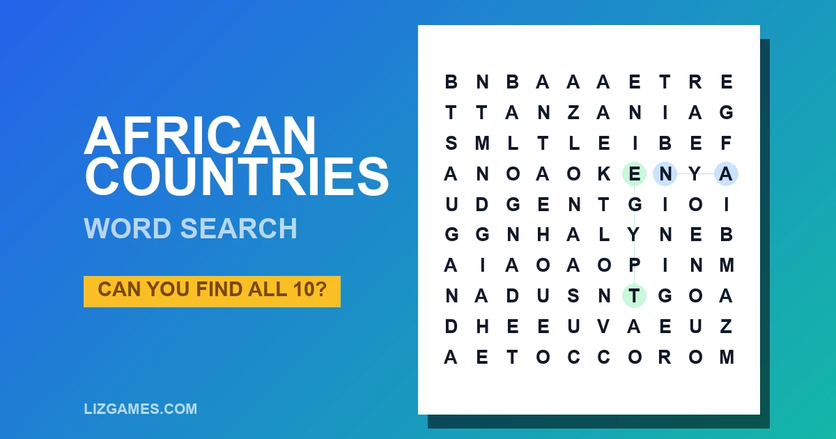 African Countries Word Search