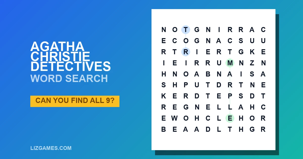 Agatha Christie detectives Word Search