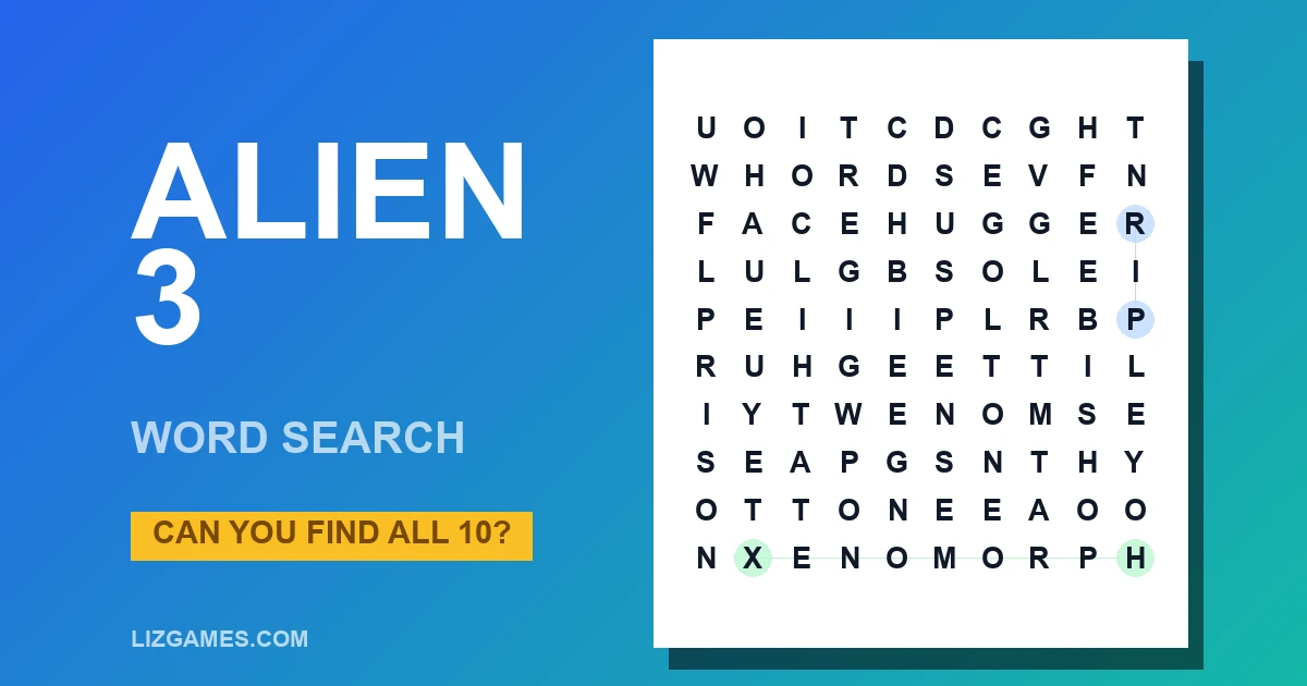 Alien 3 Word Search