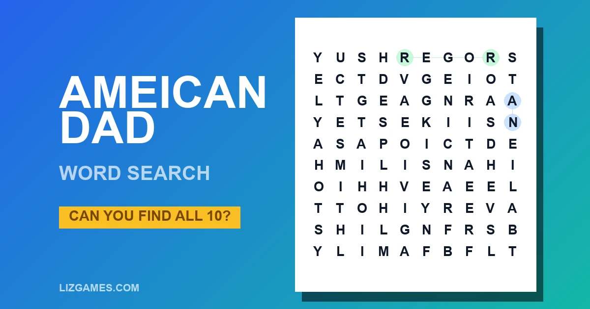 Ameican Dad Word Search