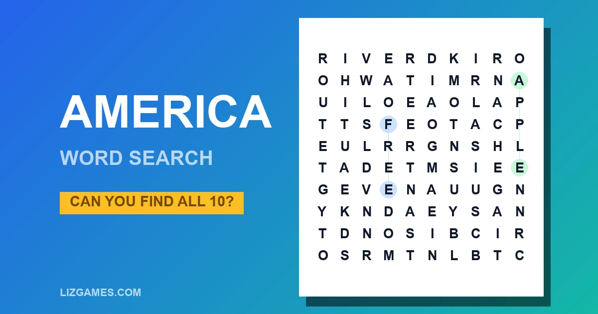 America Word Search