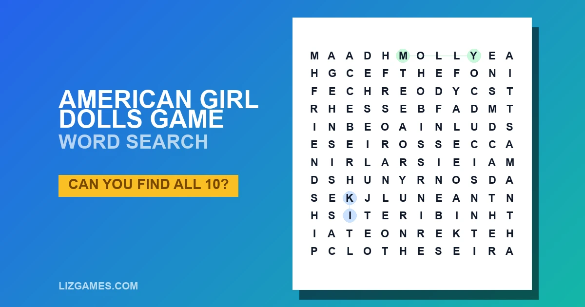 American Girl Dolls Game Word Search