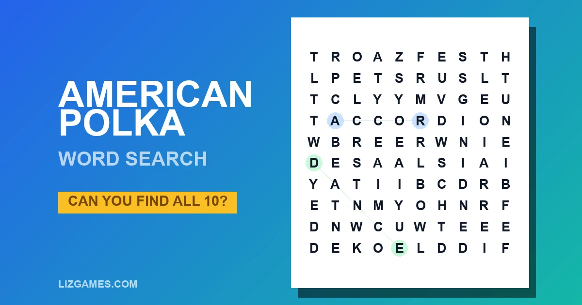 American Polka Word Search