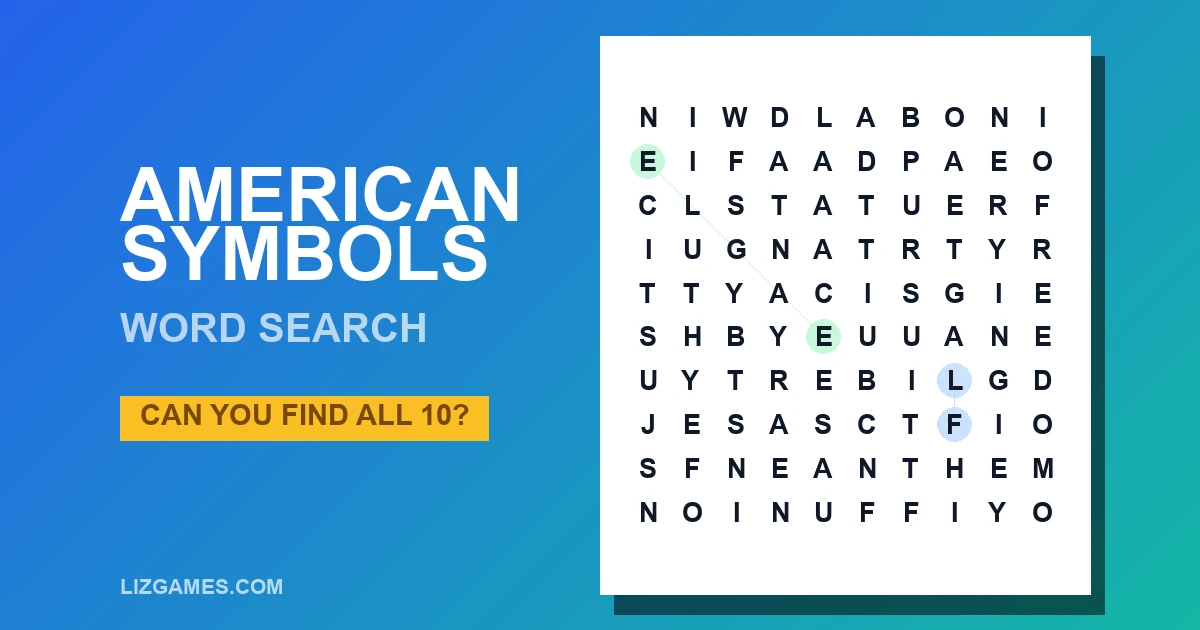 American Symbols Word Search