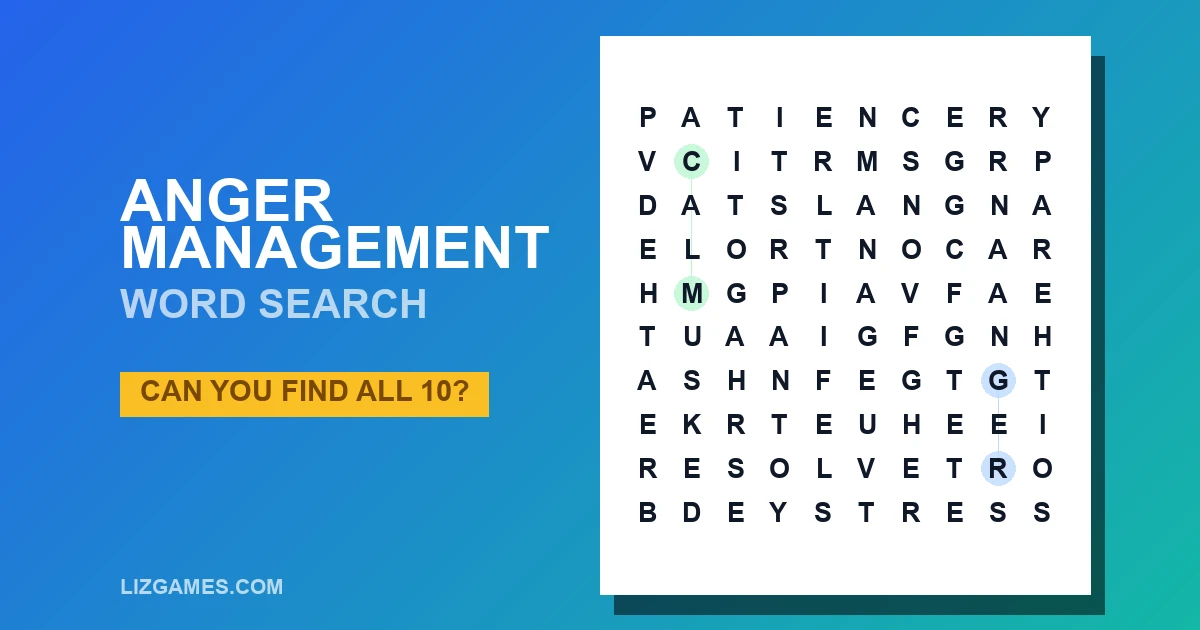 Anger Management Word Search