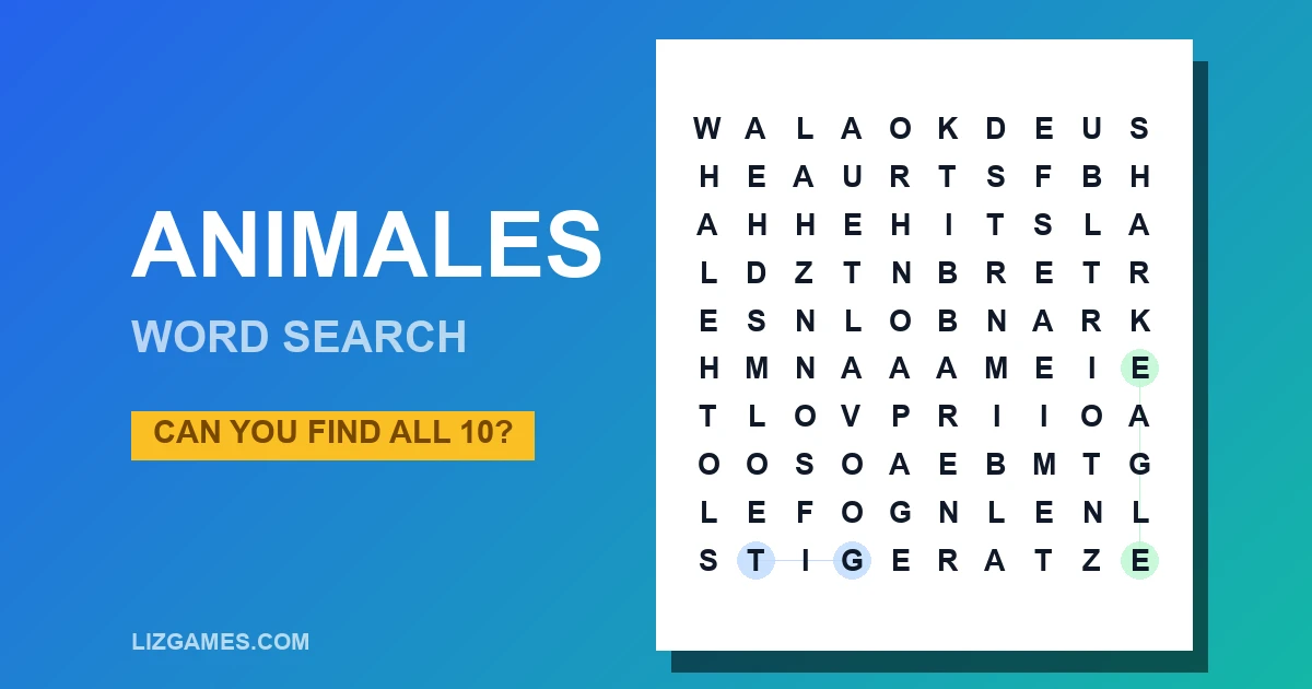 ANIMALES Word Search