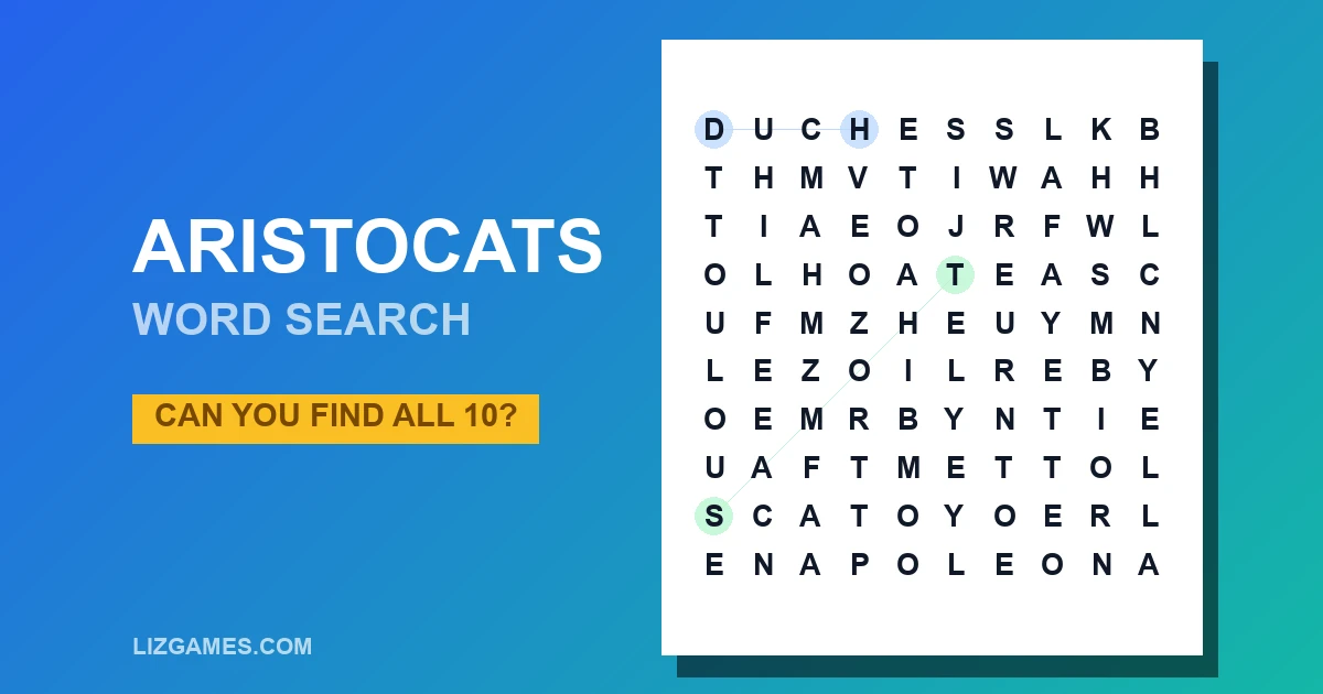 Aristocats Word Search