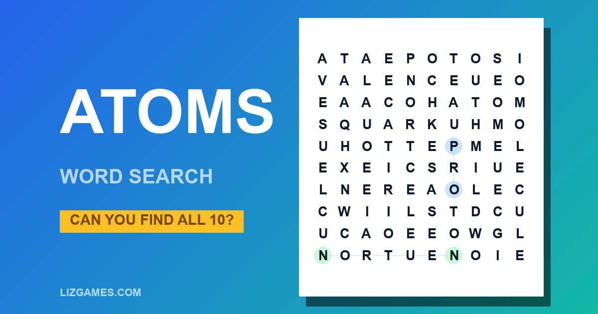 Atoms Word Search