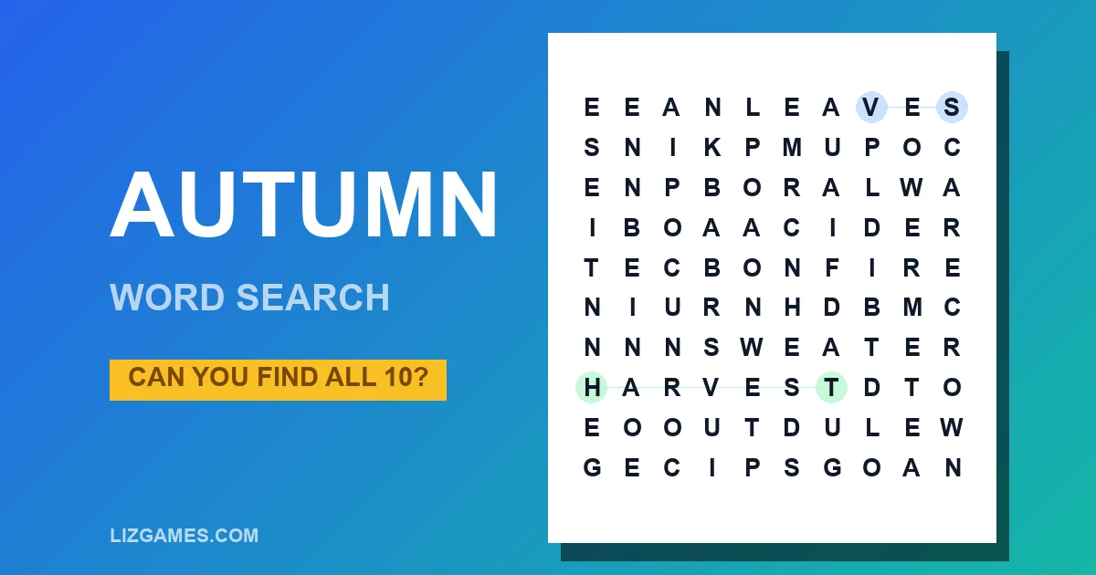 Autumn Word Search