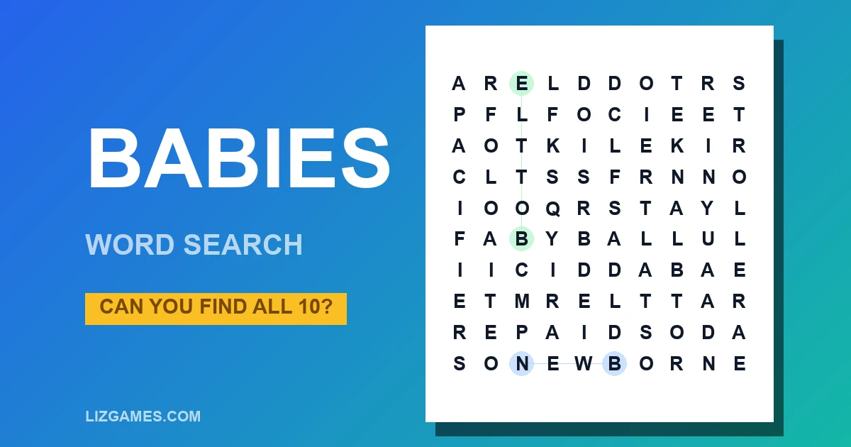 Babies Word Search