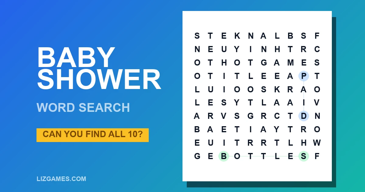 Baby Shower Word Search