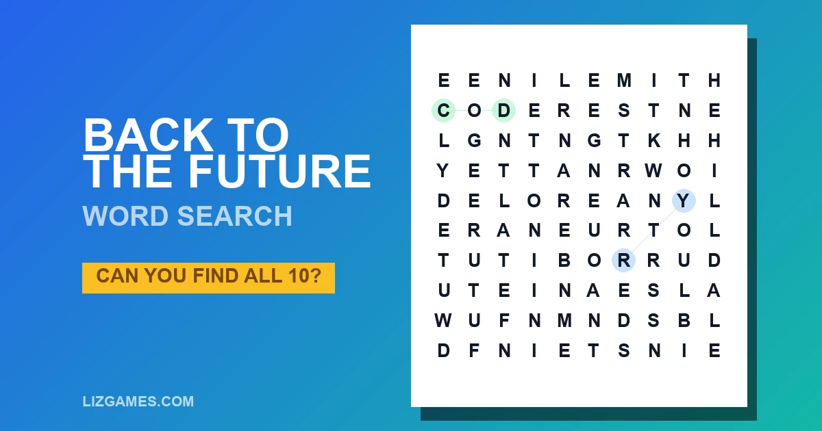Back to the Future Word Search