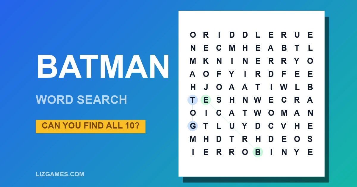 Batman Word Search