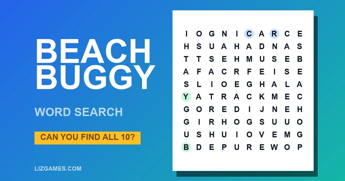 Beach Buggy Word Search