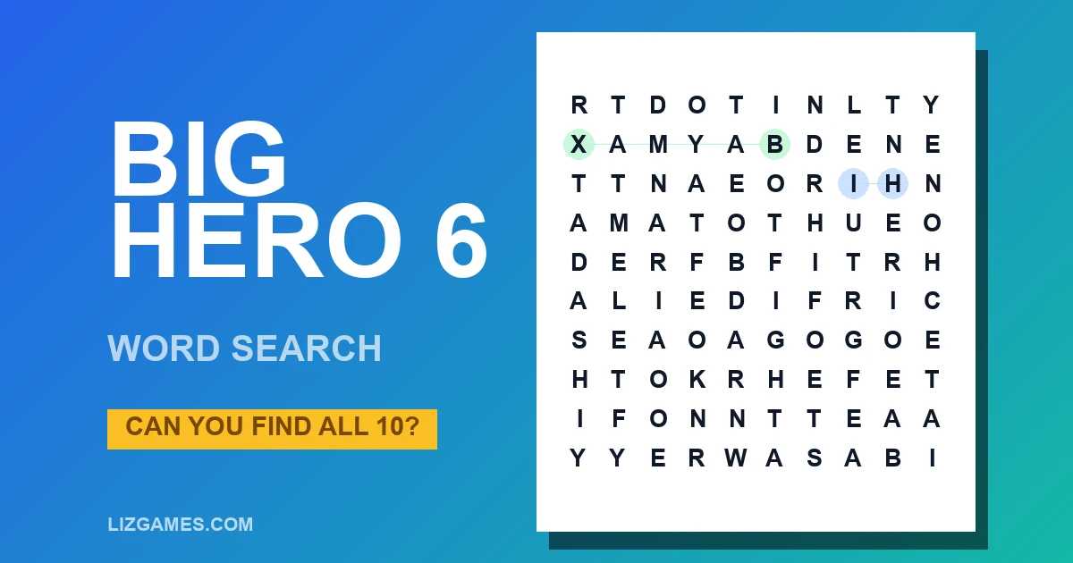 Big Hero 6 Word Search