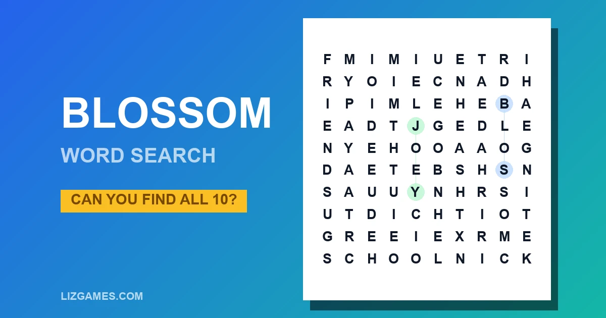 Blossom Word Search