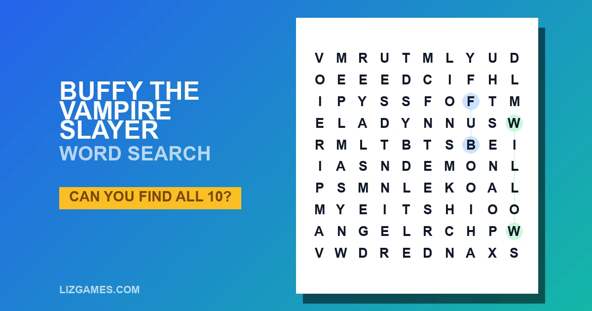 Buffy the Vampire Slayer Word Search