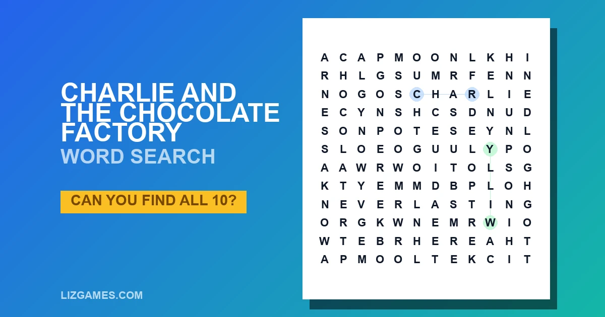 Charlie and The Chocolate Factory Word Search