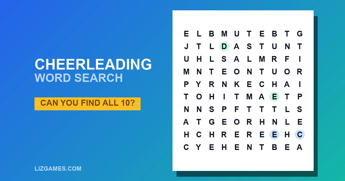 Cheerleading Word Search