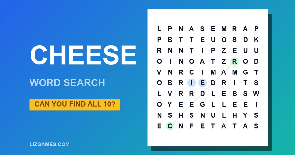 Cheese Word Search
