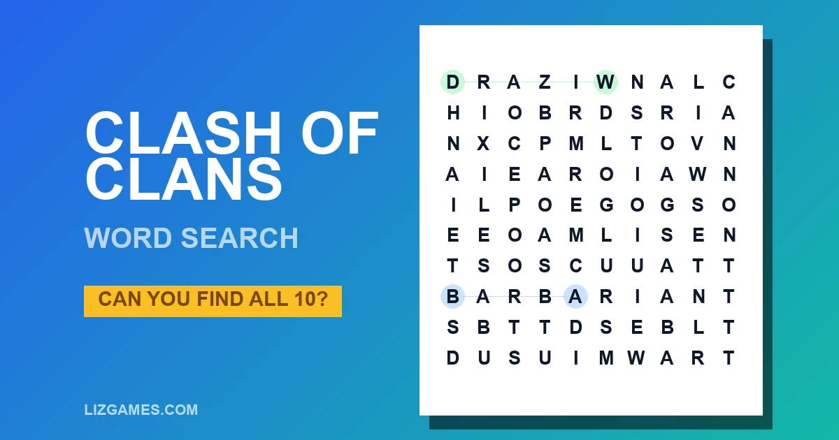 Clash of Clans Word Search