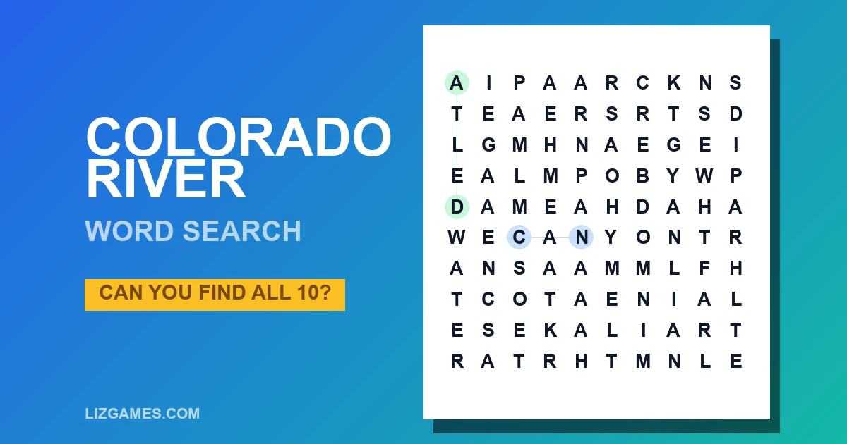 Colorado River Word Search