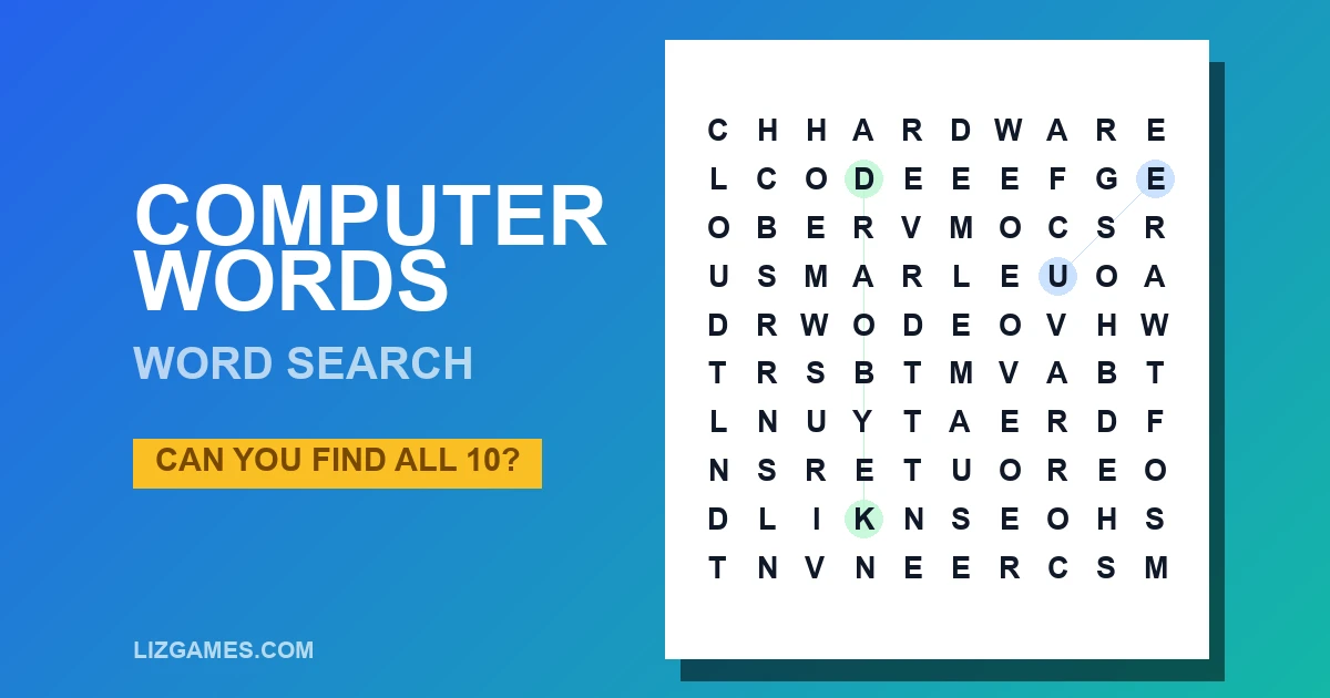 Computer Words Word Search