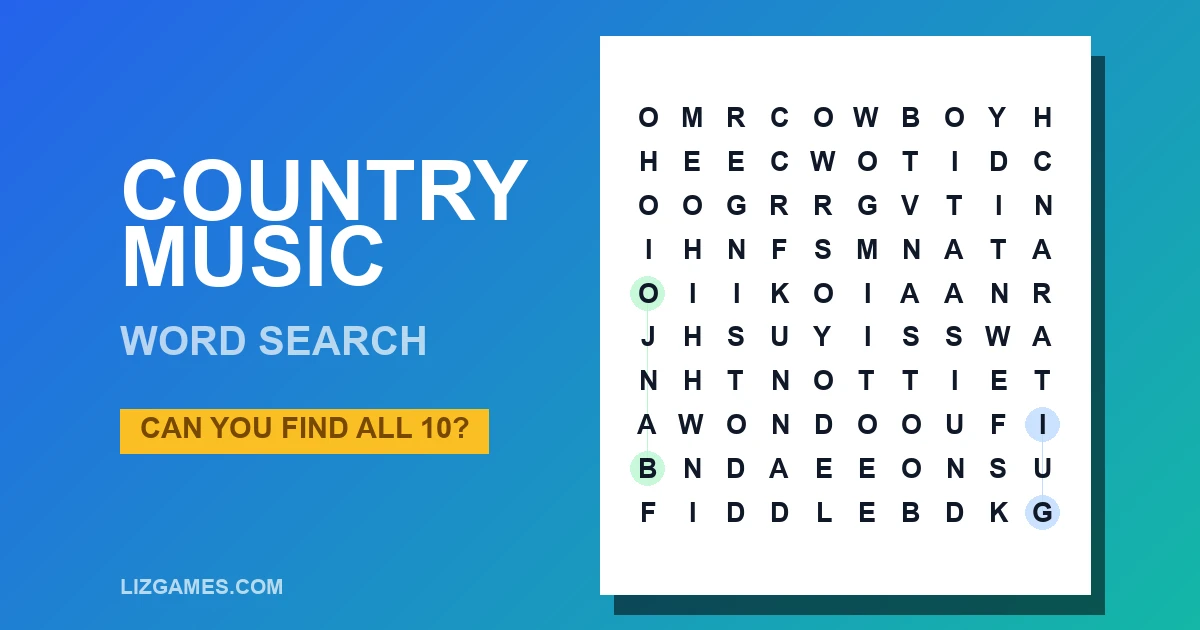 Country Music Word Search