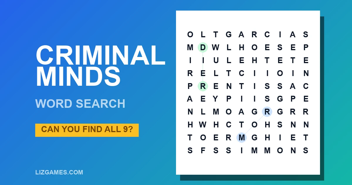 Criminal Minds Word Search