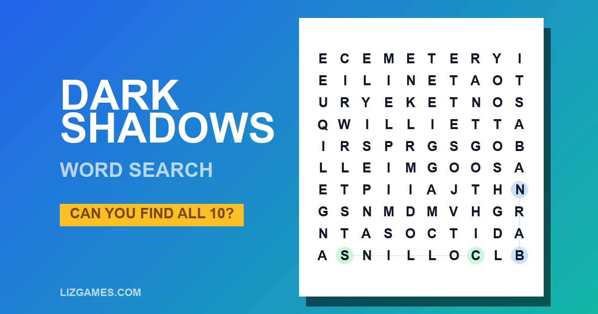 Dark Shadows Word Search