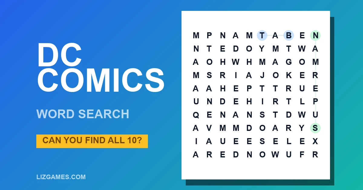 DC Comics Word Search