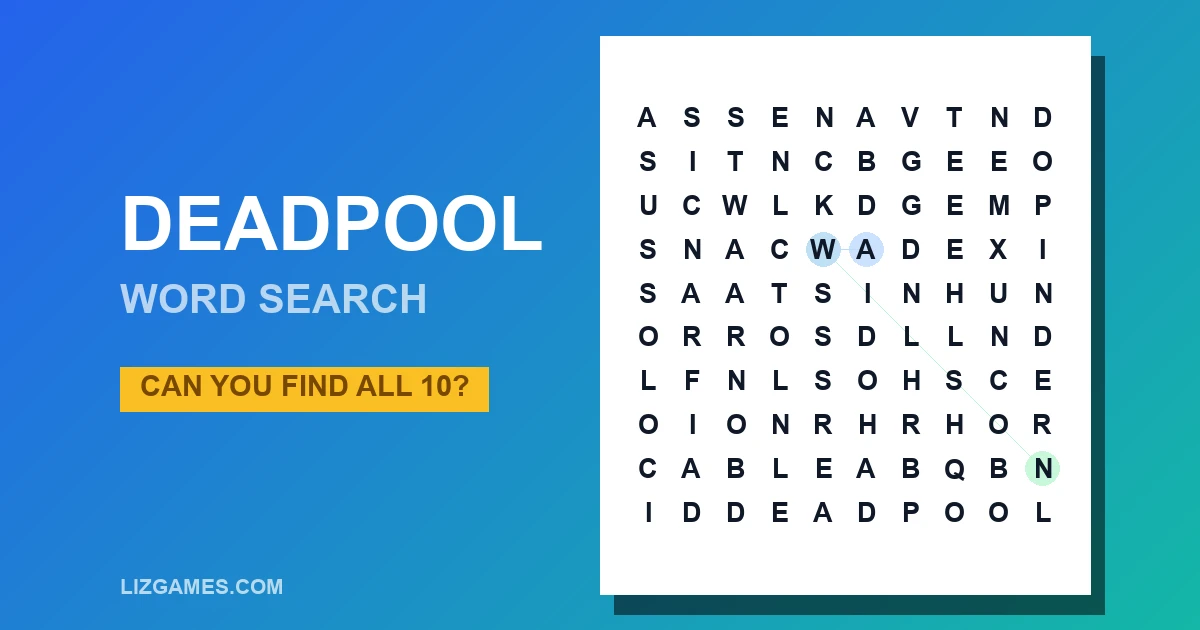 Deadpool Word Search