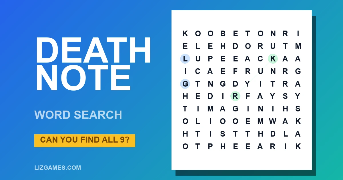 Death Note Word Search