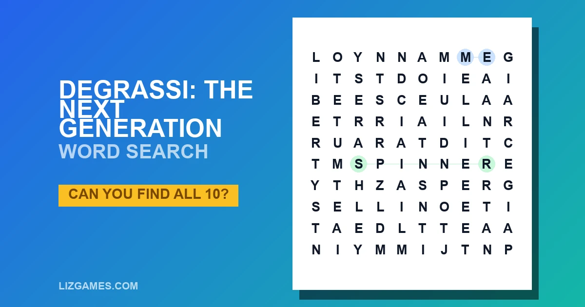 Degrassi: The Next Generation Word Search