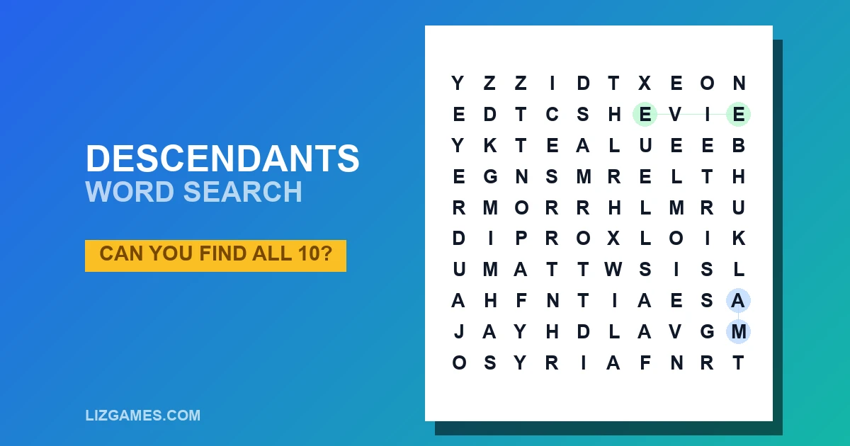 Descendants Word Search