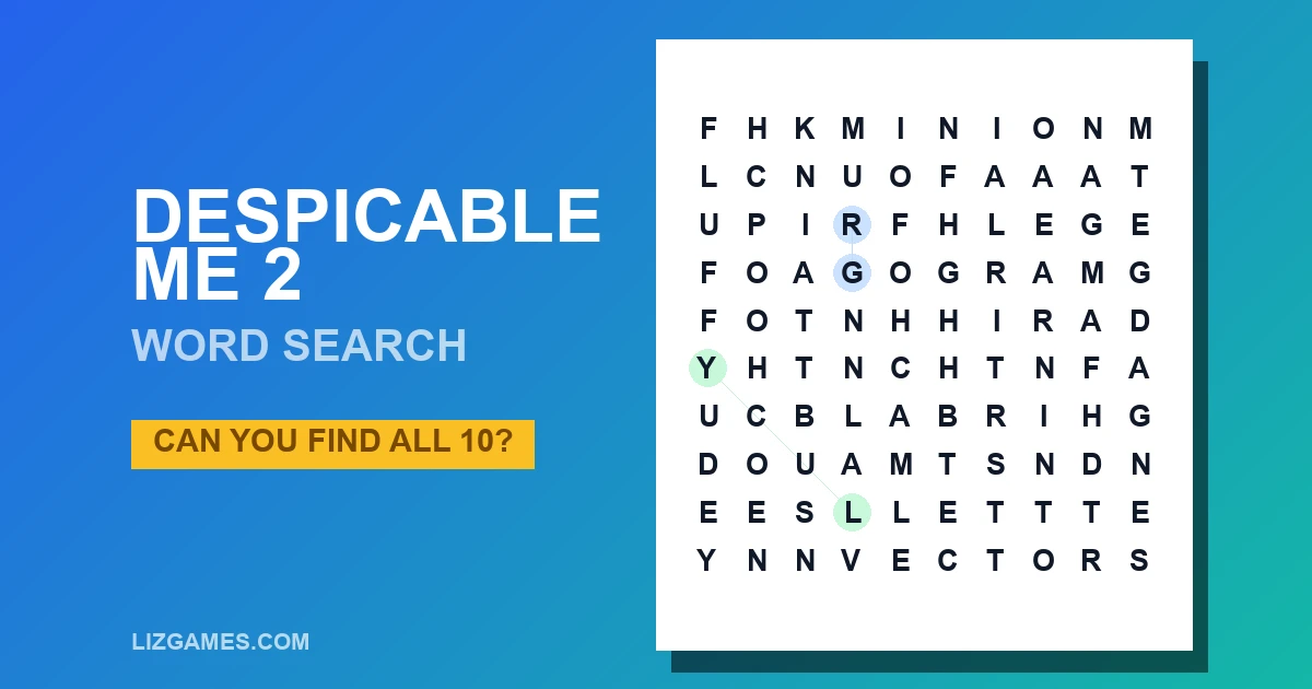Despicable Me 2 Word Search