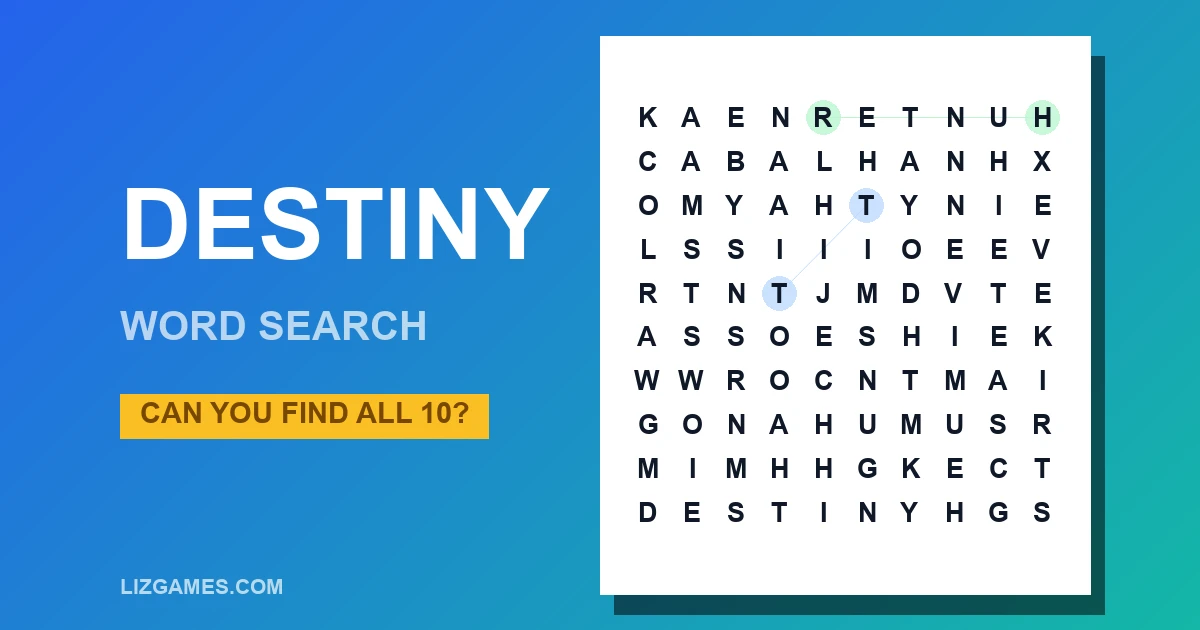 Destiny Word Search