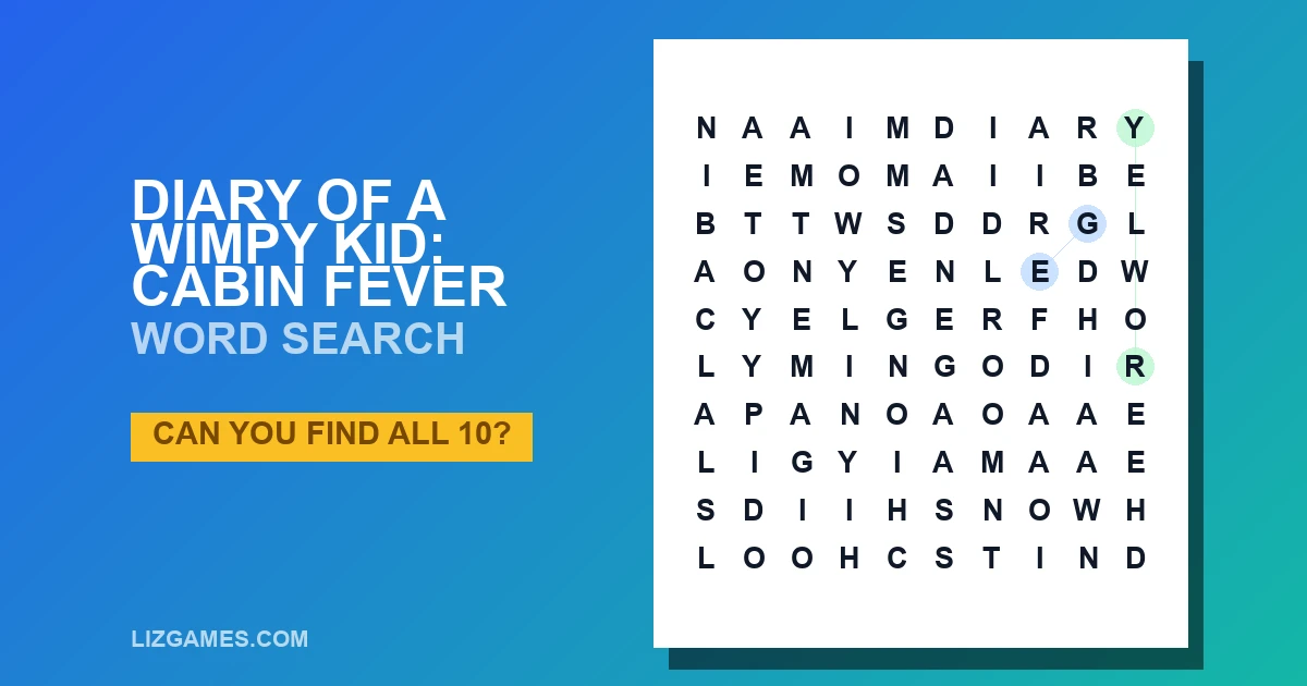 Diary of a Wimpy Kid: Cabin Fever Word Search