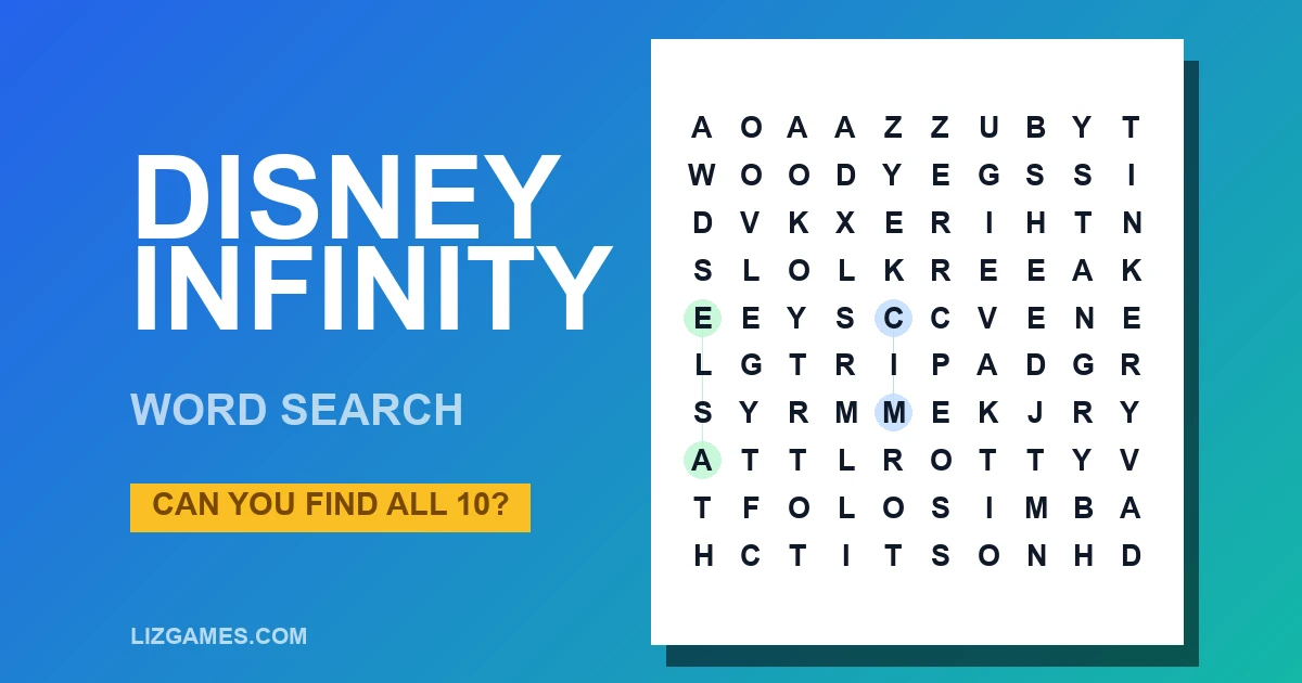 Disney Infinity Word Search