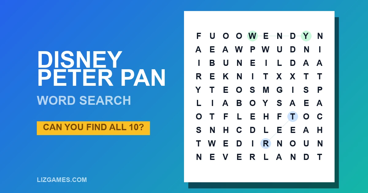 Disney Peter Pan Word Search