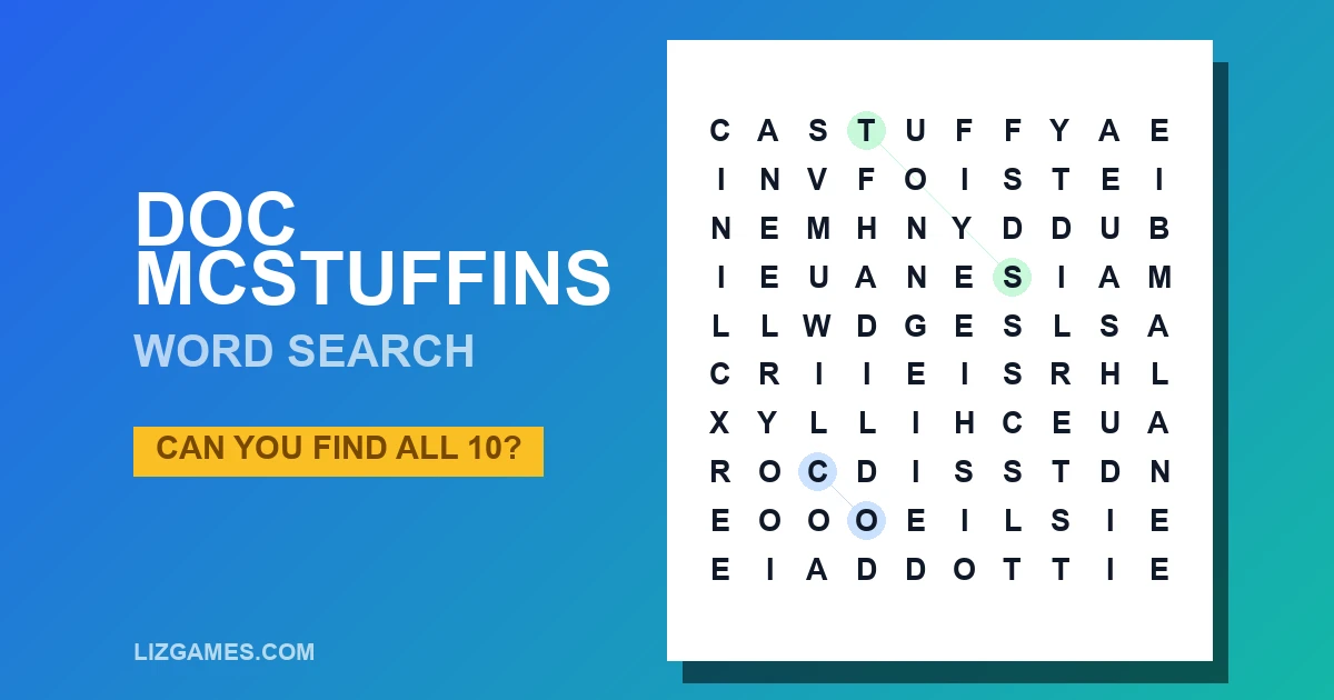 Doc McStuffins Word Search