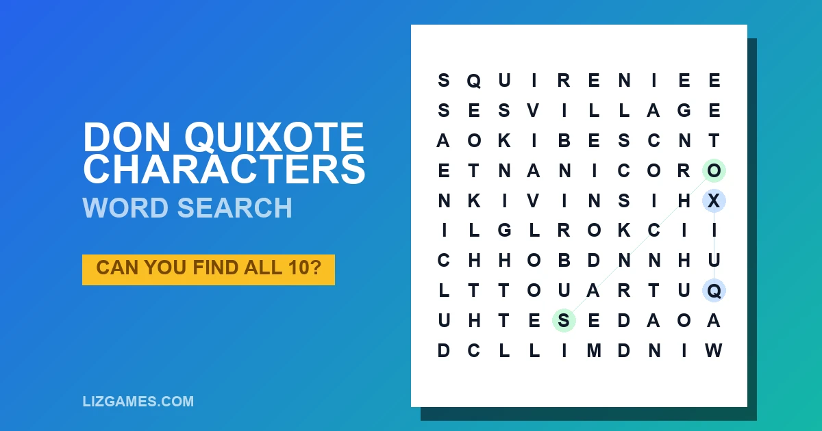 Don Quixote Characters Word Search