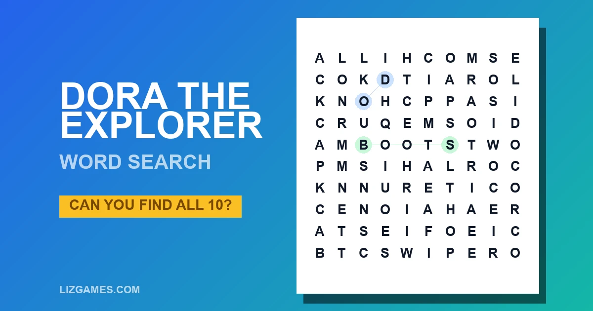 Dora The Explorer Word Search