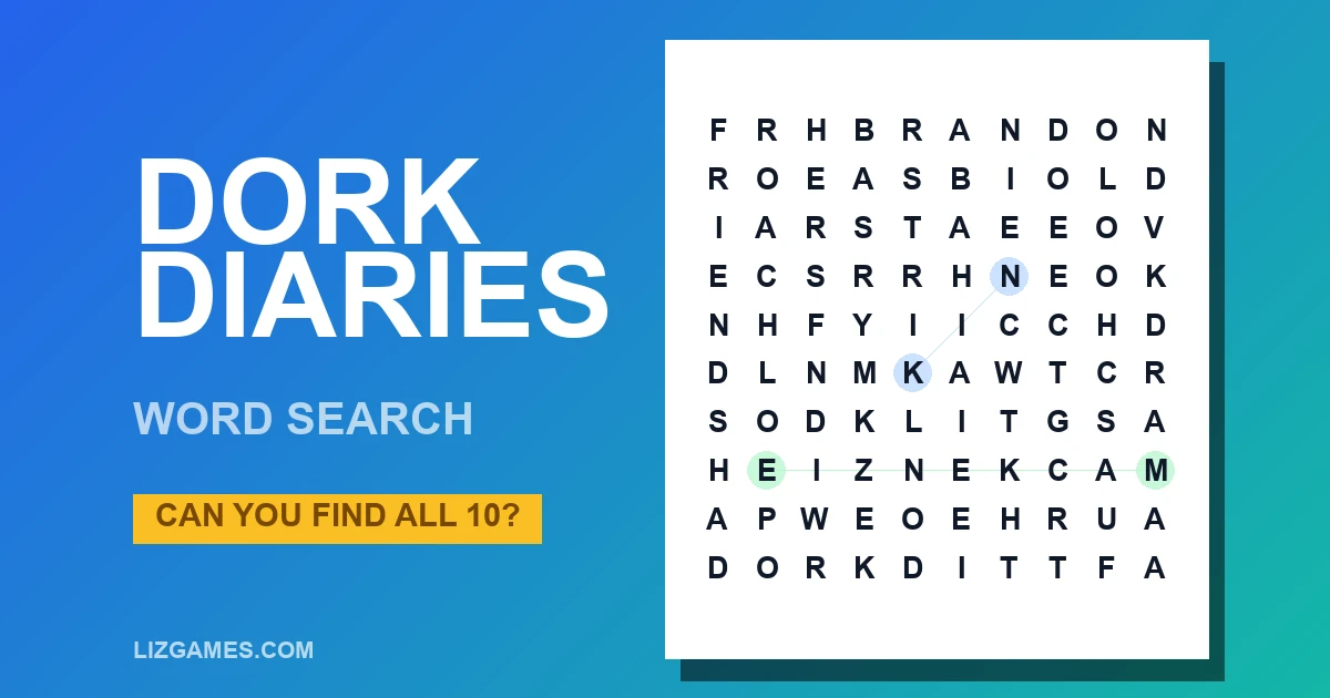 Dork Diaries Word Search